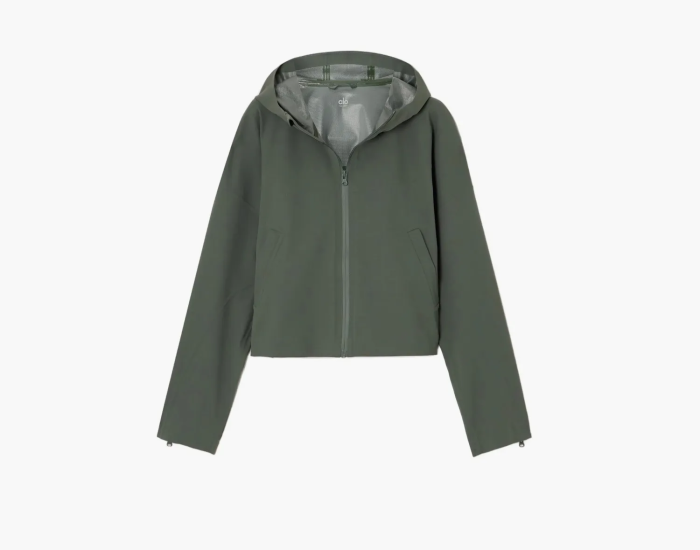 Alo Yoga Rain Or Shine Jacket Dark Cactus  Alo Yoga Rain Or Shine Jacket Dark Cactus