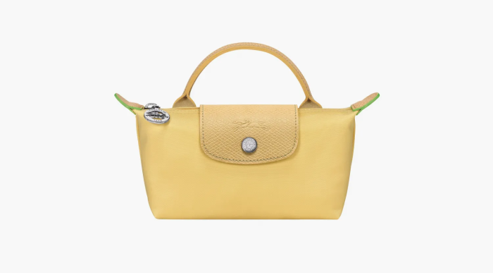 Longchamp Le Pliage Green Handle Pouch Wheat 
