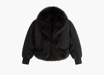 Kith Senna Faux Fur Reversible Bomber Black 