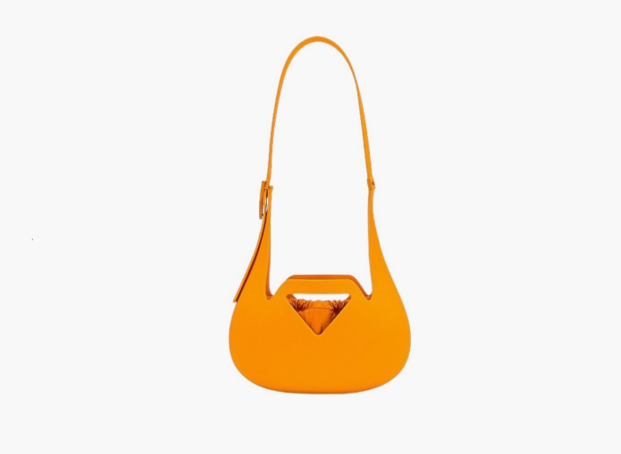 Bottega Veneta Recyclable Rubber Punch Shoulder Bag Tangerine Orange 
