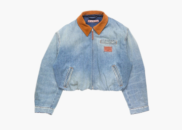 Acne Studios Denim Bomber Jacket Mid Blue 