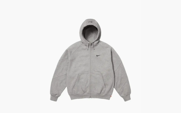Supreme X Nike Zip Up Hooded Gray 