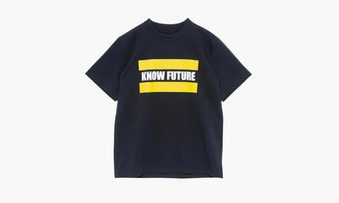 Sacai T-shirt Navy Blue Yellow  Sacai T-shirt Navy Blue Yellow