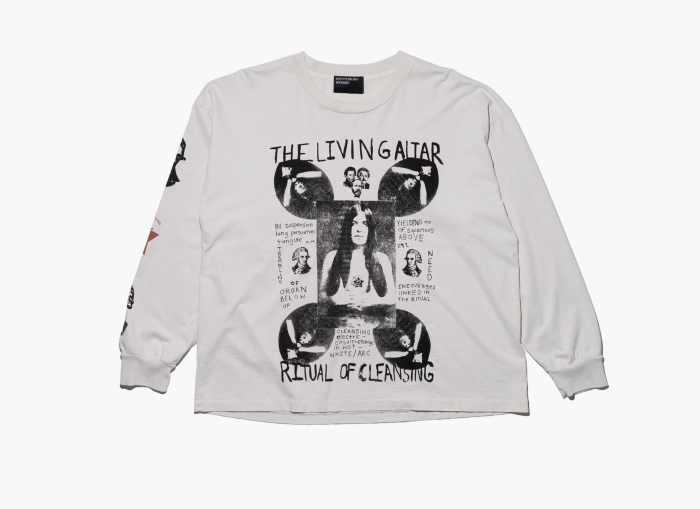 Enfants Riches Déprimés Living Altar Long-Sleeve T-Shirt Faded White  Enfants Riches Déprimés Living Altar Long-Sleeve T-Shirt Faded White
