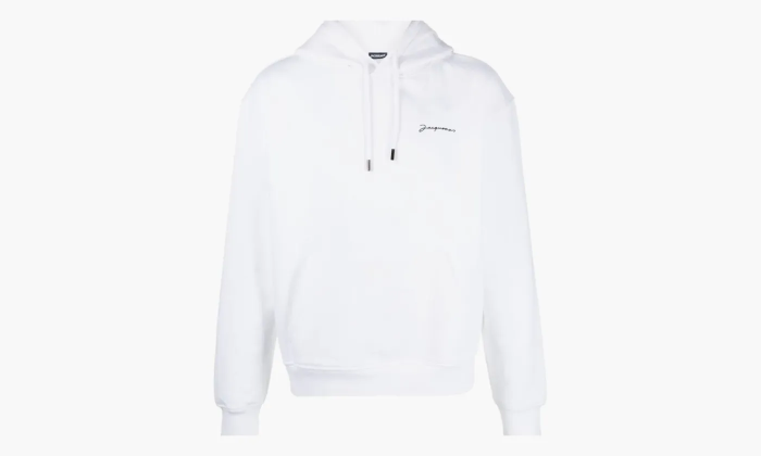 Jacquemus Le Sweatshirt Brode Embroidered Logo Hoodie White  Jacquemus Le Sweatshirt Brode Embroidered Logo Hoodie White