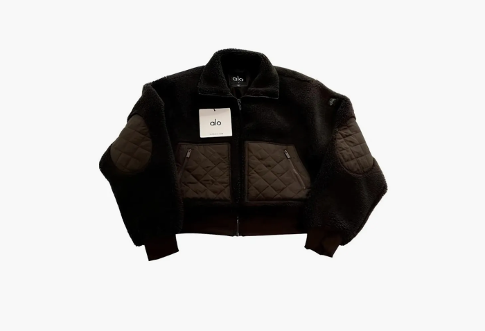 Alo Yoga Sherpa Edge Bomber Espresso 