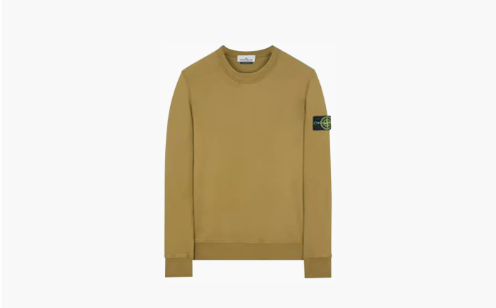 Stone Island Garment Dyed Fleece Sweatshirt Dark Beige 