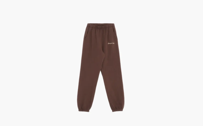 Sporty & Rich Serif Logo Sweatpants Brown 