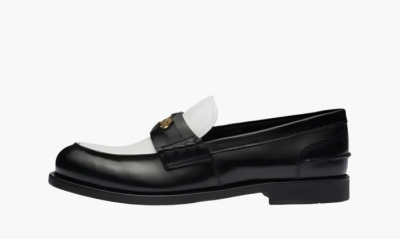 Miu Miu Leather Loafers "White Black" -  5 US