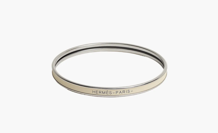 Hermès Enamel Bangles Unisex Silver  Hermès Enamel Bangles Unisex Silver