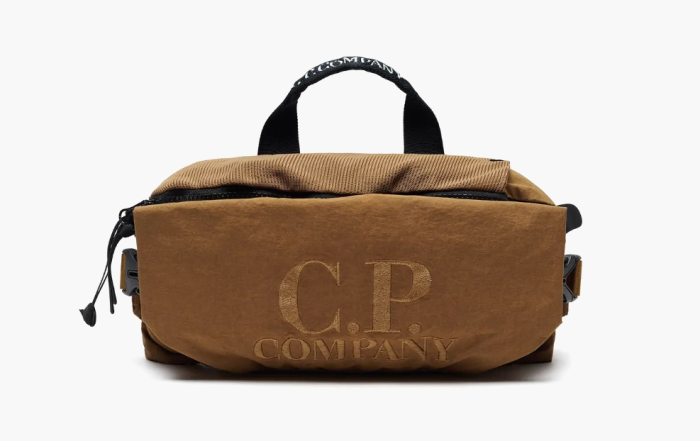C.P. Company Plain Paper Touch Logo Waist Bag Brown 