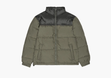 Carhartt WIP Embroidered Quilted Zip-Up Down Puffer Jacket  Dark Khaki  Carhartt WIP Embroidered Quilted Zip-Up Down Puffer Jacket  Dark Khaki