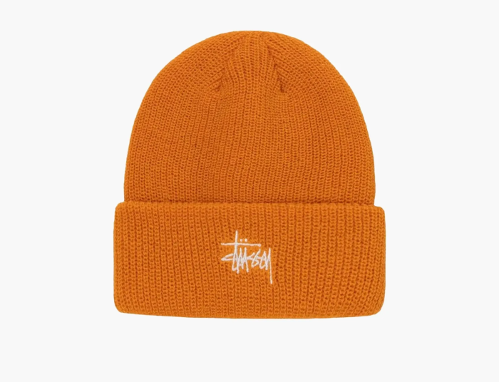 Stussy Basic Cuff Beanie Tangerine  Stussy Basic Cuff Beanie Tangerine