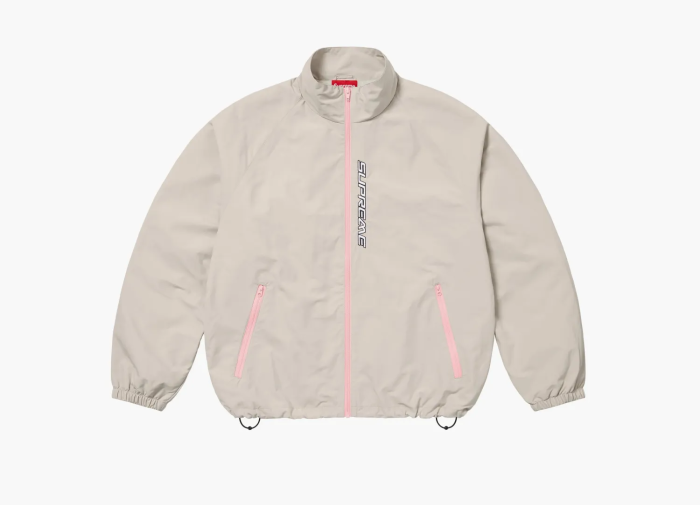 Supreme Contrast Zip Track Jacket Tan 