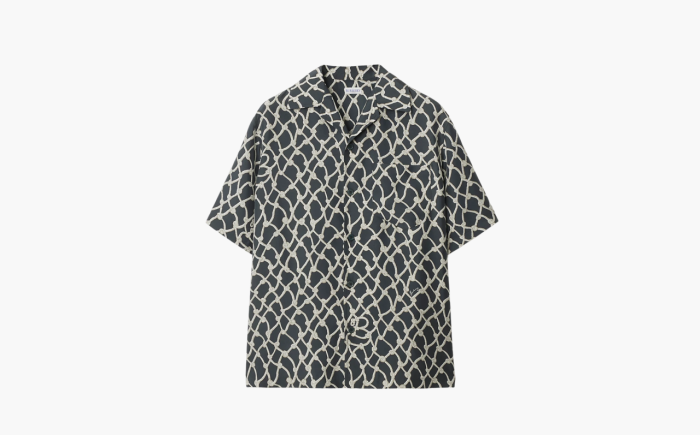 Burberry Relaxed Fit Knot Silk Poplin Shirt "Multicolor" 