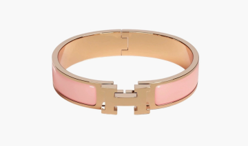 Hermes Clic H Bracelet Rose Gold & Rose Candeur  Hermes Clic H Bracelet Rose Gold & Rose Candeur