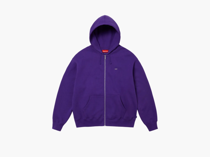 Supreme Small Box Zip Up Hooded Sweatshirt Purple 