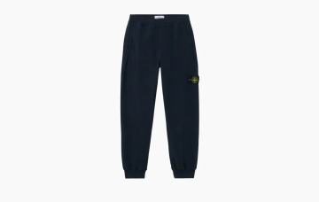  Stone Island Brushed Organic Cotton Fleece Sweatpants Black 