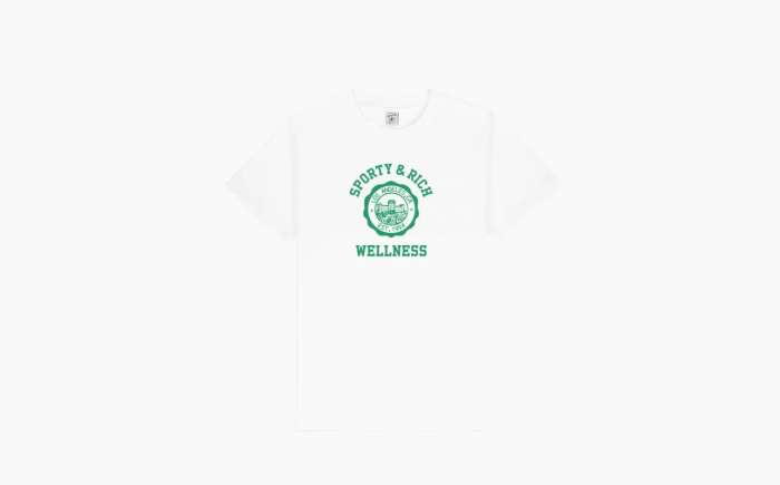 Sporty & Rich Emblem-print Cotton T-shirt White 