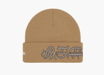 Supreme New Era Blackletter Beanie Tan 