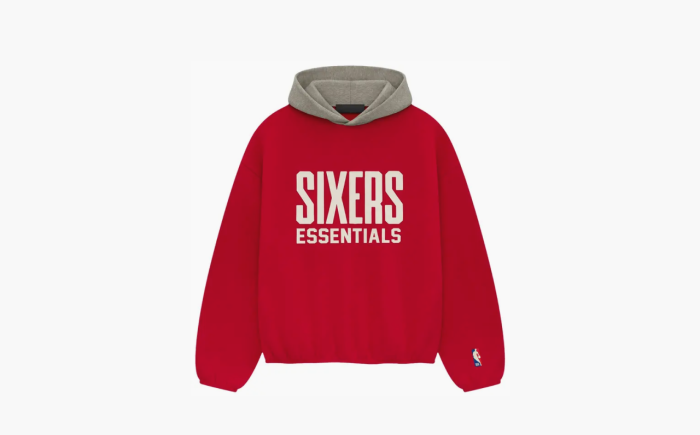 Fear of God Essentials x NBA Philadelphia 76ers Hoodie "Red Grey" 