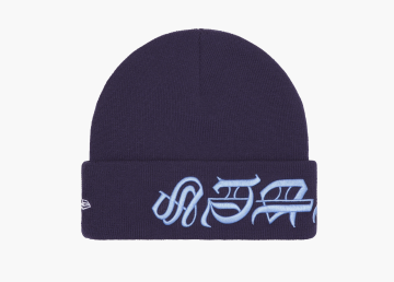 Supreme New Era Blackletter Beanie Washed Navy 
