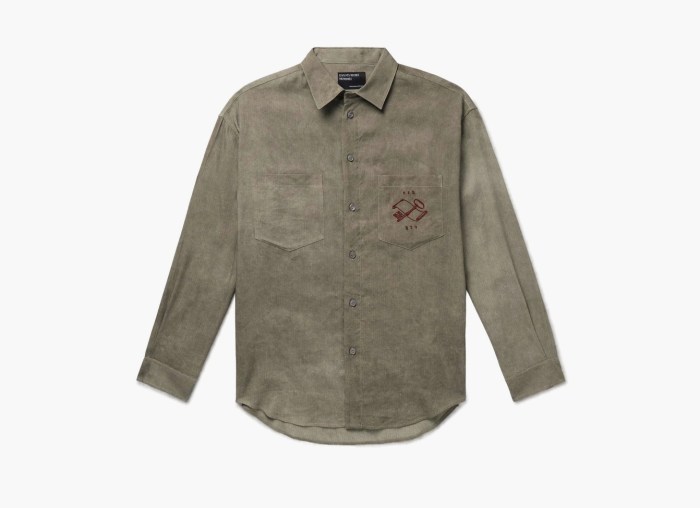 Enfants Riches Déprimés Artist Embroidered Woven Shirt Green  Enfants Riches Déprimés Artist Embroidered Woven Shirt Green