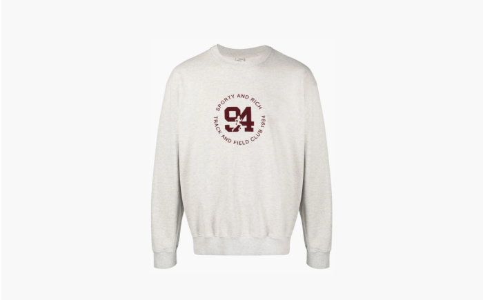 SPORTY & RICH Logo print Crew neck Sweatshirt Beige 