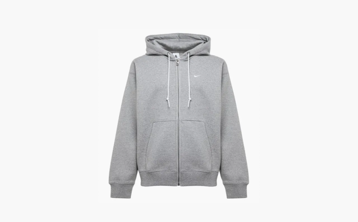 Nike Solo Swoosh Full-Zip Hoodie Grey  Nike Solo Swoosh Full-Zip Hoodie Grey