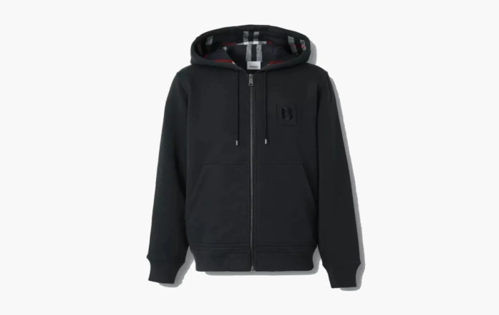 Burberry Letter Graphic Cotton Blend Hoodie Navy 