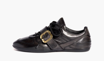 Miu Miu Leather Sneakers With Buckle WMNS Black 