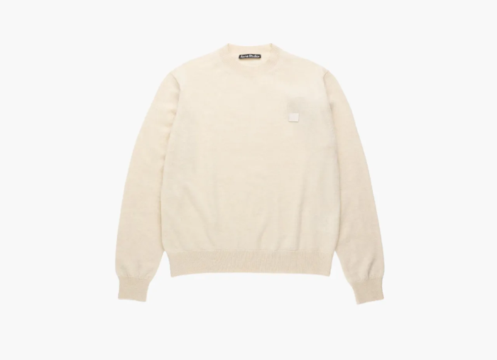 Acne Studios Wool Crewneck Sweater Oatmeal Melange 