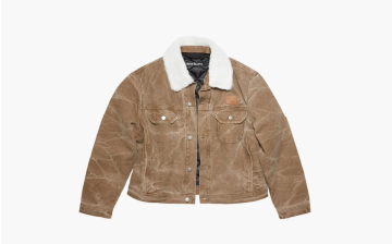 Acne Studios Faux Shearling Denim Jacket Brown 