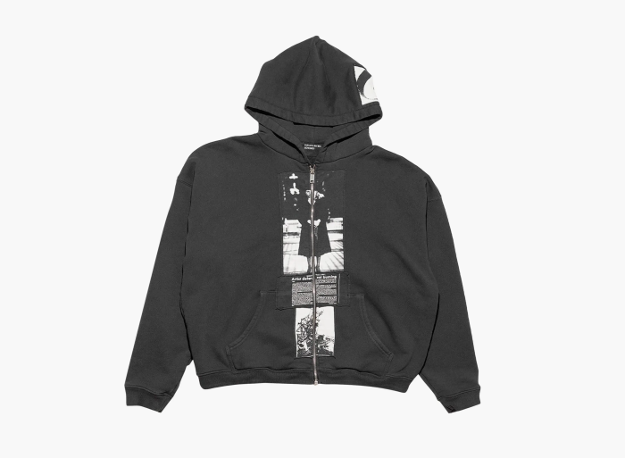 Enfants Riches Déprimés Artist Defends Baggy Assemblage Zip Hoodie Faded Black  Enfants Riches Déprimés Artist Defends Baggy Assemblage Zip Hoodie Faded Black