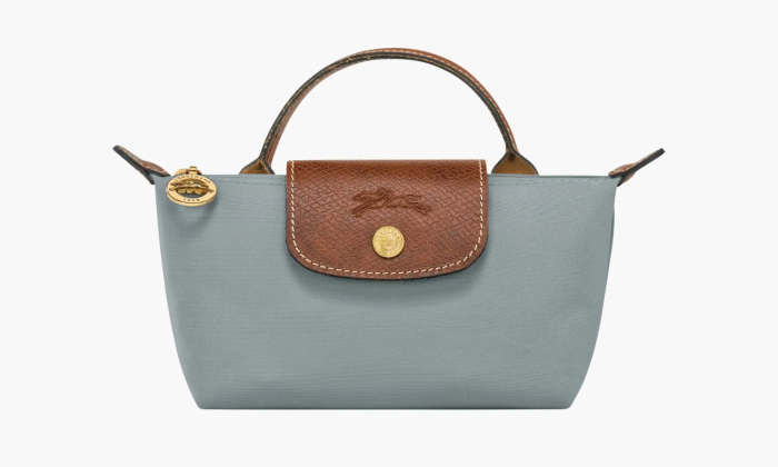 Longchamp Le Pliage Original Pouch With Handle Steel 