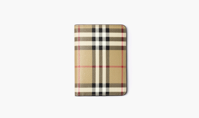 Burberry Check Passport Holder Archive Beige  Burberry Check Passport Holder Archive Beige