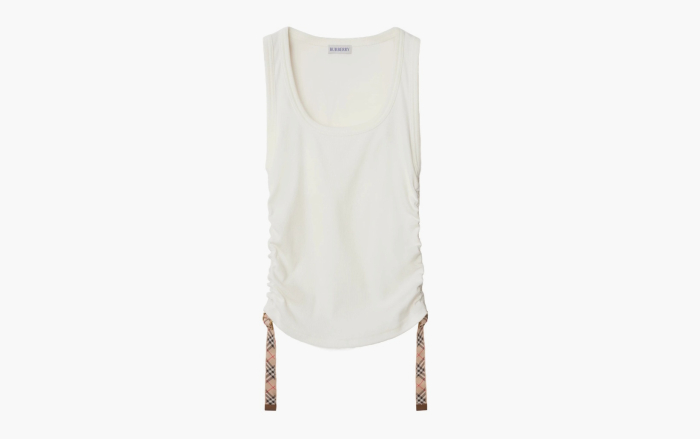 Burberry Festival Cotton Blend Tank Top "Chalk" 