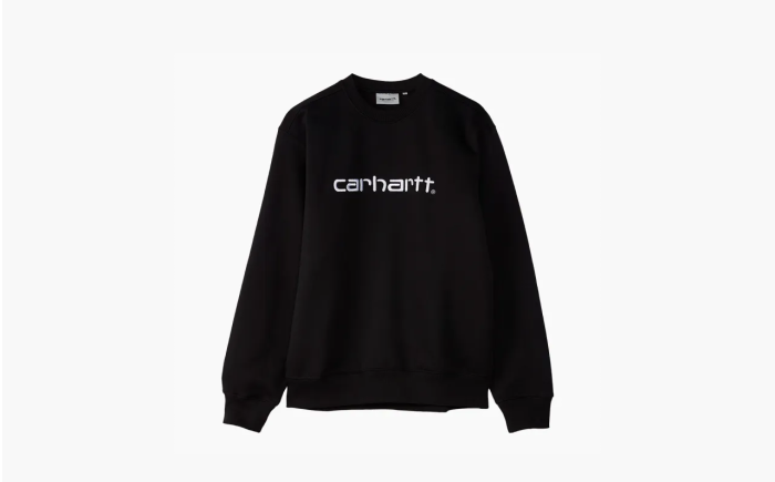Carhartt WIP logo-embroidered cotton sweatshirt Black 