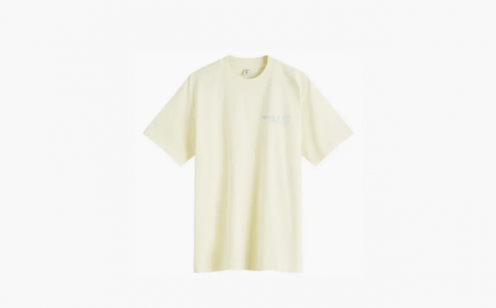 Sporty & Rich USA Health Club T-Shirt "Almond & Navy" 