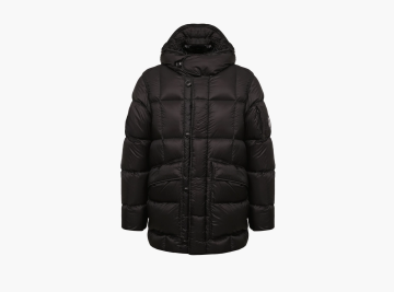 C.P. Company D.D. Shell Down Ripstop Hooded Long Black 