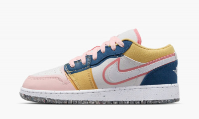Jordan 1 Low GS "Multi-Color Canvas" - 3.5Y