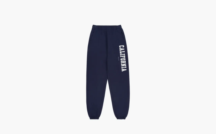 Sporty & Rich California Printed Drawstring Pants Blue 