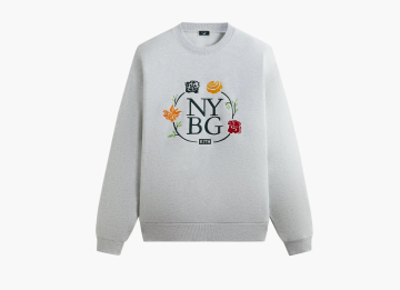 Kith x New York Botanical Garden Logo Nelson Crewneck Light Heather Grey 