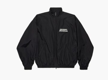 Balenciaga Masking Tape Tracksuit Medium Fit Jacket Black 