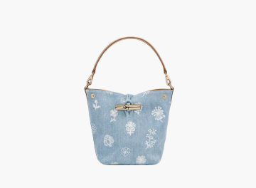 Longchamp Le Roseau XS Buket Bag Sky Blue 