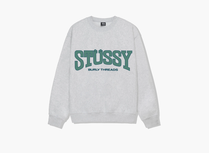 Stussy Burly Threads Crew  "Ash Heather" 
