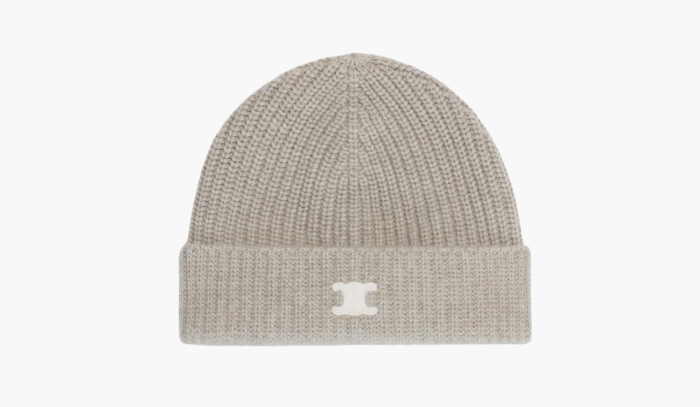 Celine Triomphe Heritage Cashmere Beanie Otmeal  Celine Triomphe Heritage Cashmere Beanie Otmeal