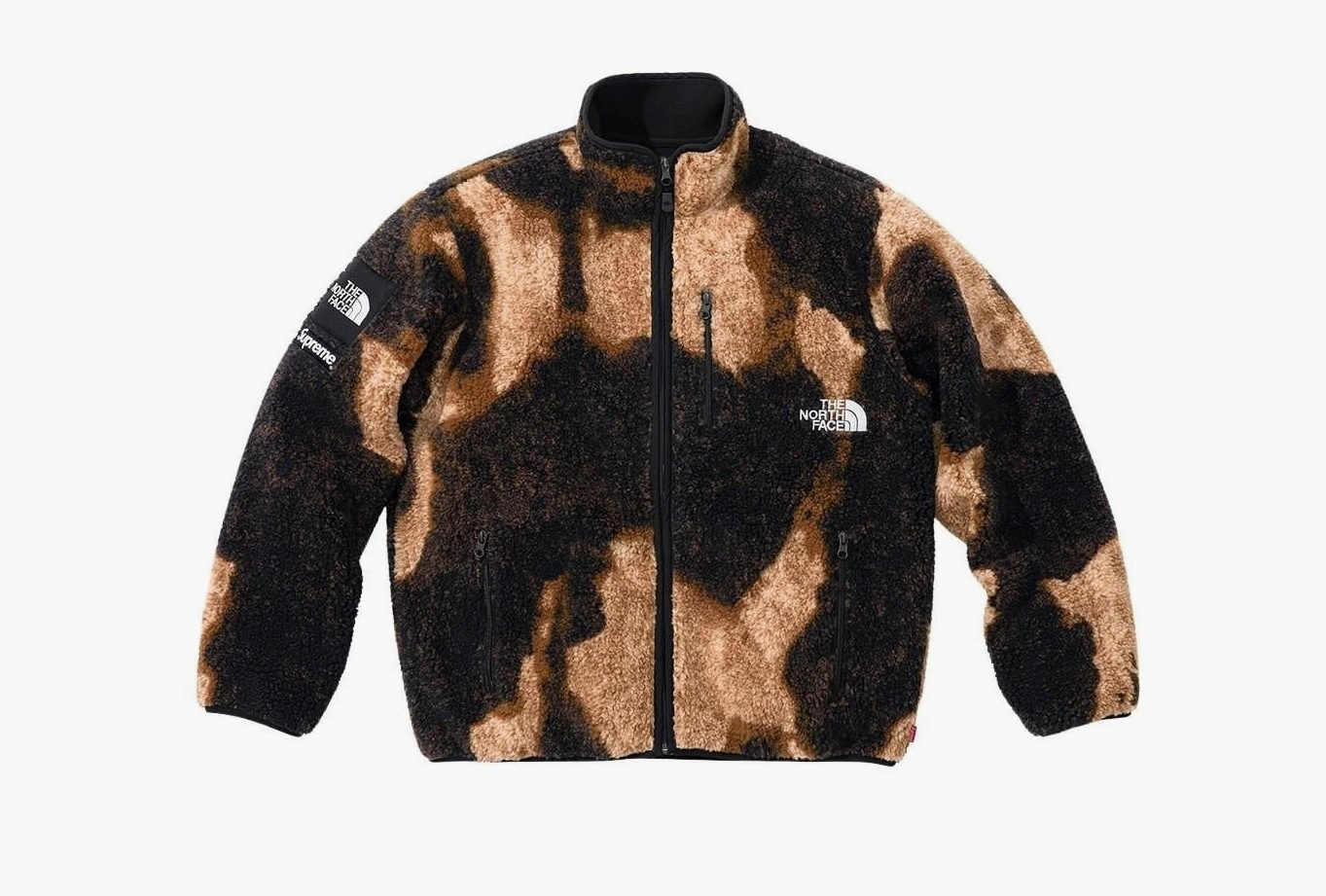 Supreme x The North Face Bleached Denim Print Fleece Jacket Black  Supreme x The North Face Bleached Denim Print Fleece Jacket Black