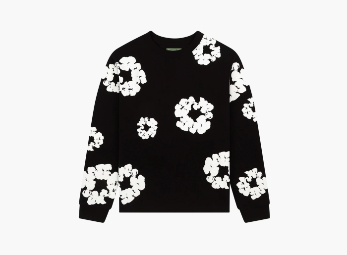 Denim Tears Cotton Wreath Long Sleeve T-Shirt Black 