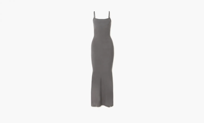 Skims Soft Lounge Long Slip Dress Gunmetal  Skims Soft Lounge Long Slip Dress Gunmetal